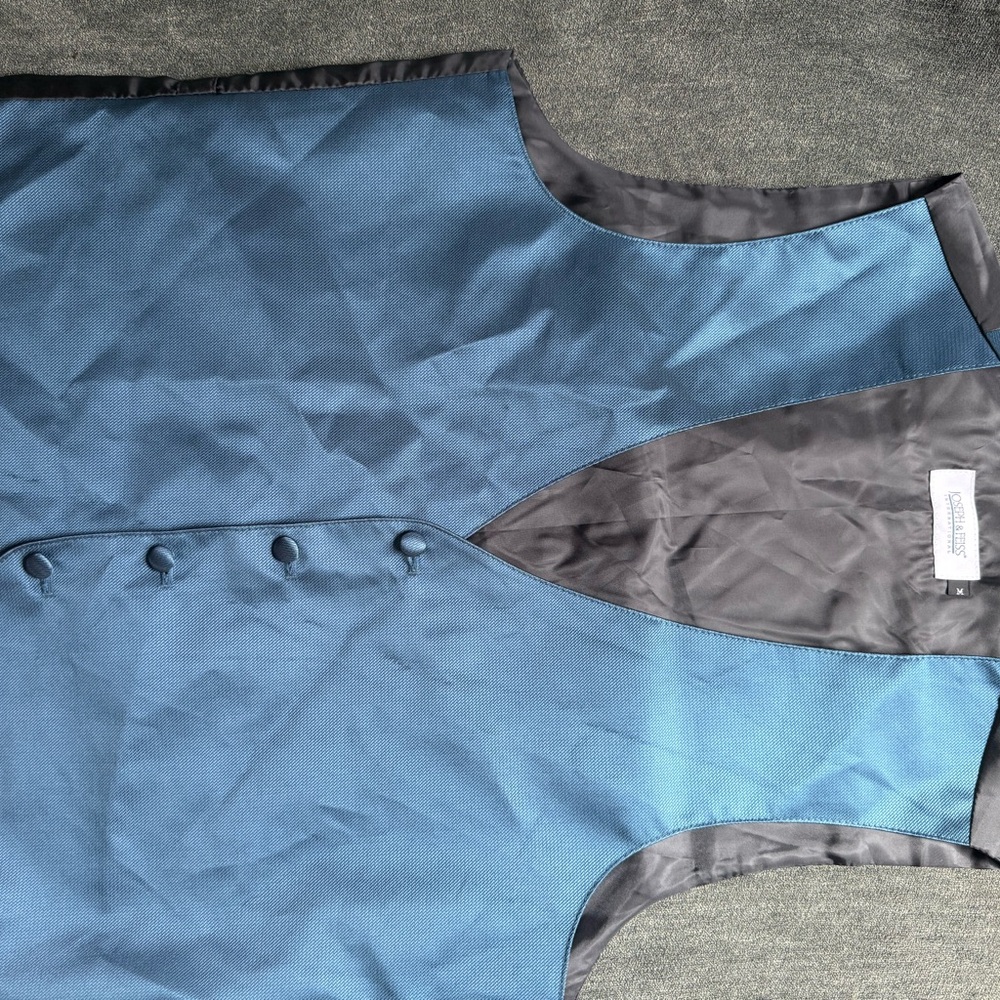 Joseph & Feiss Teal Textured Vest with Black Lining